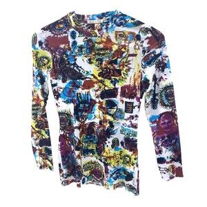 Vtg JPG Jeans Collection No. 0001 Top M Graffiti Print Jean Paul Gaultie…